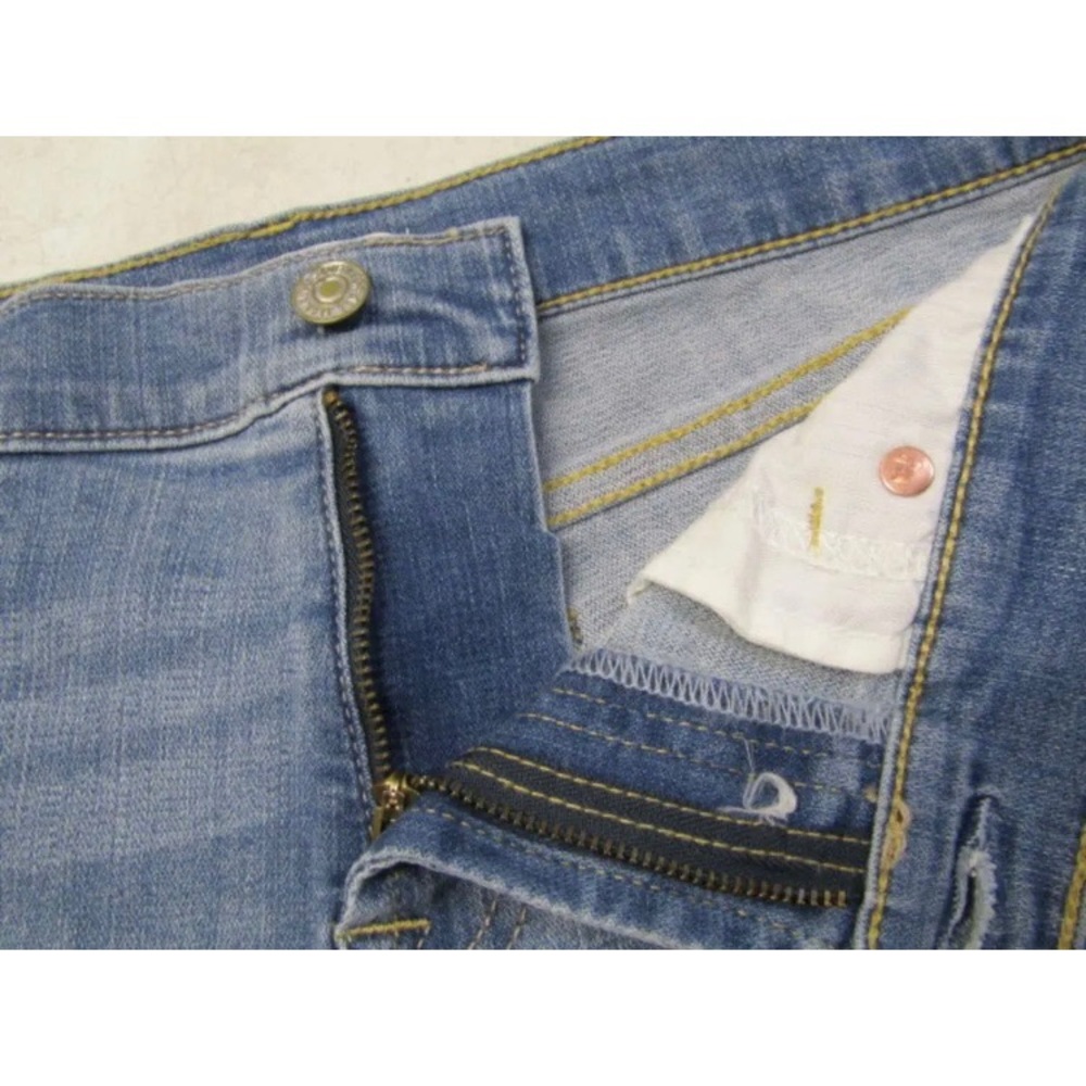 #15 7 For All Mankind Women's US 28 Mid Roll Denim Shorts Light Blue NWT 🔥 - Picture 5 of 7